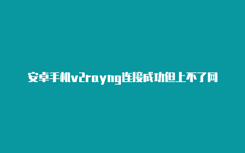 安卓手机v2rayng连接成功但上不了网教程每时更新