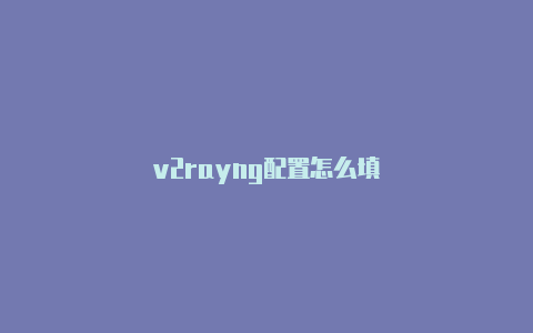 v2rayng配置怎么填-v2rayng