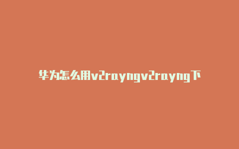 华为怎么用v2rayngv2rayng下载速率慢-v2rayng