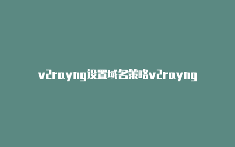 v2rayng设置域名策略v2rayng如何更新订阅