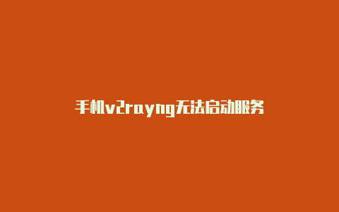 手机v2rayng无法启动服务-v2rayng