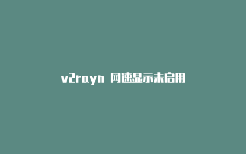 v2rayn 网速显示未启用