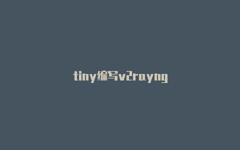 tiny编写v2rayng-v2rayng