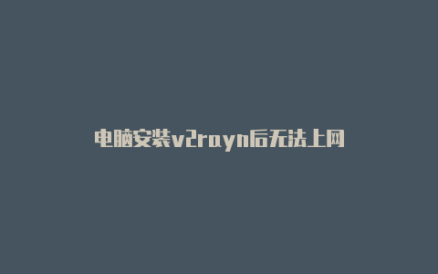 电脑安装v2rayn后无法上网