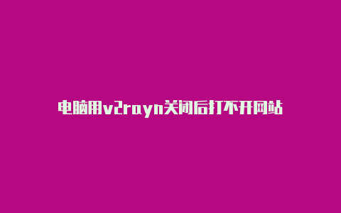 电脑用v2rayn关闭后打不开网站