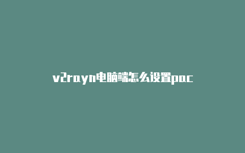 v2rayn电脑端怎么设置pac