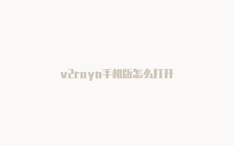 v2rayn手机版怎么打开-v2rayng