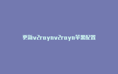 更新v2raynv2rayn苹果配置-v2rayng