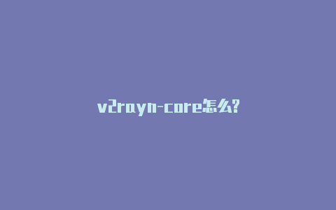 v2rayn-core怎么?