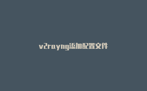 v2rayng添加配置文件