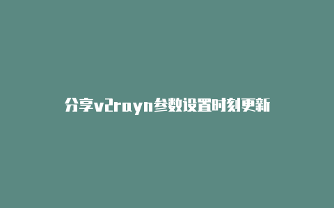 分享v2rayn参数设置时刻更新