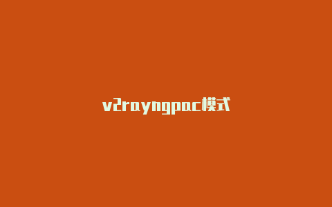 v2rayngpac模式