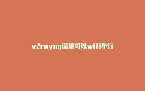 v2rayng流量可以wifi不行