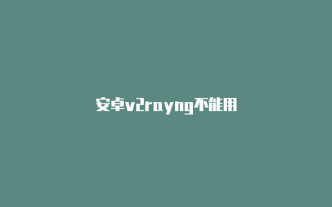 安卓v2rayng不能用