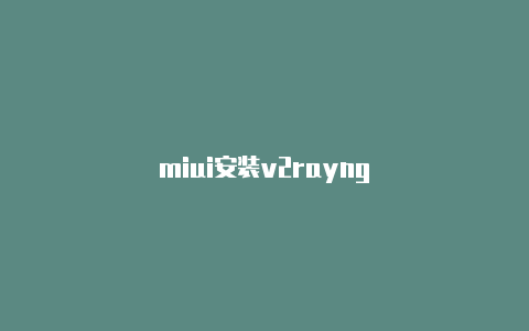 miui安装v2rayng