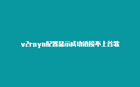 v2rayn配置显示成功链接不上谷歌