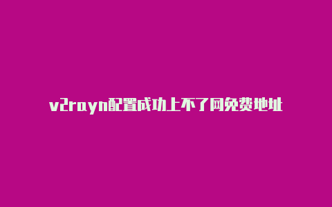 v2rayn配置成功上不了网免费地址