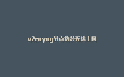 v2rayng节点伪装无法上网-v2rayng