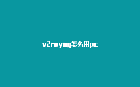 v2rayng怎么用pc