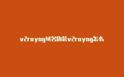 v2rayng域名伪装v2rayng怎么上外网-v2rayng