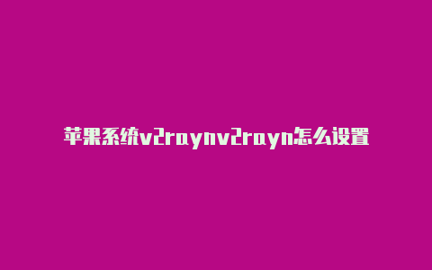 苹果系统v2raynv2rayn怎么设置中文