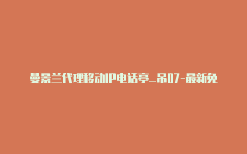 曼景兰代理移动IP电话亭_吊07-最新免费http代理ip每时更新