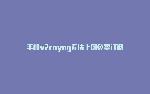 手机v2rayng无法上网免费订阅