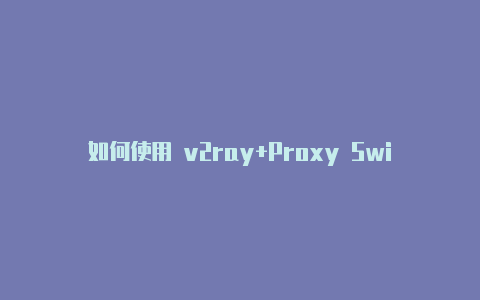 如何使用 v2ray+Proxy SwitchyOmega 实现 WhatsApp 独立IP 的隔离【v2rayng不能用】