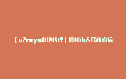 【v2rayn本地代理】儋州市人民政府信息公开指南