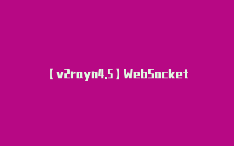 【v2rayn4.5】WebSocket