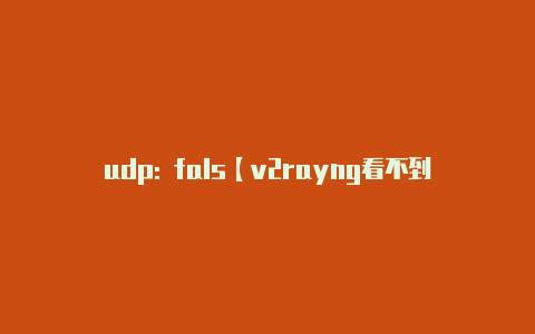 udp: fals【v2rayng看不到节点信息】