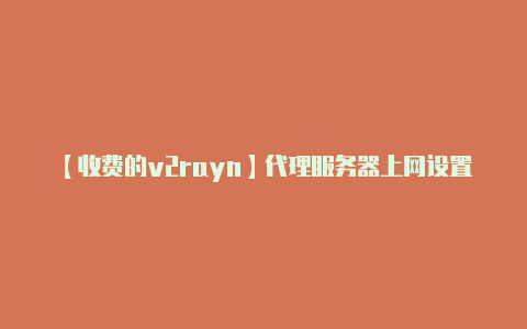 【收费的v2rayn】代理服务器上网设置方法介绍