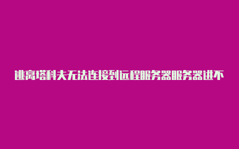 逃离塔科夫无法连接到远程服务器服务器进不去游戏解决方法【v2rayn连接浏览器】