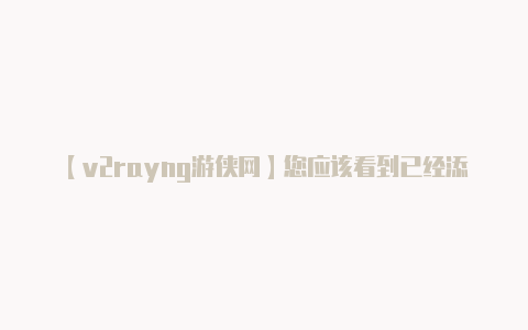 【v2rayng游侠网】您应该看到已经添加的