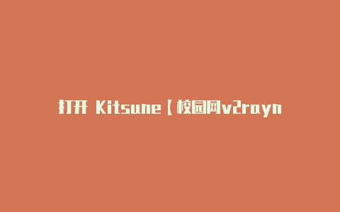 打开 Kitsune【校园网v2rayn】