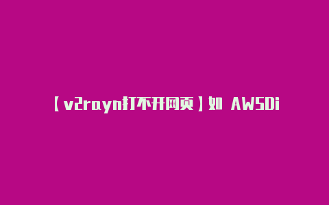 【v2rayn打不开网页】如 AWSDigit